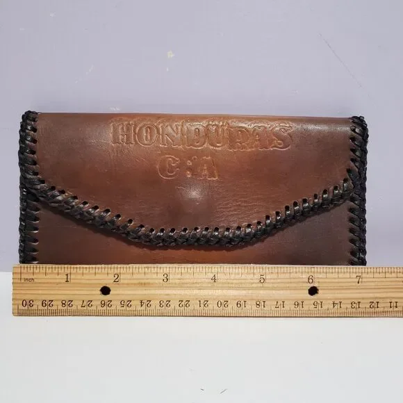 Handmade Leather Trifold Women's Wallet 7" - Picture 2 of 11